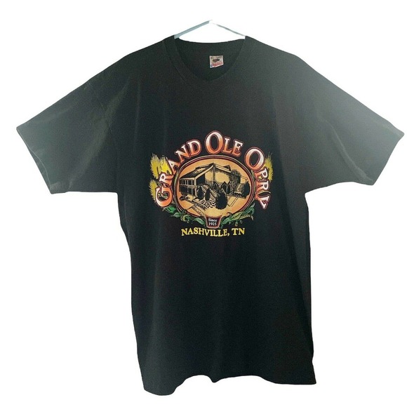 Grand Ole Opry Vtg Graphic Tee Size XL Black Single Stitch T Shirt - Picture 1 of 6